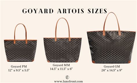 goyard artois mm size in cm|goyard artois mm tote.